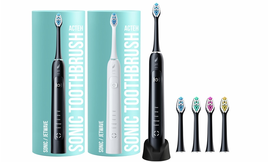 Image 1: Sonic Toothbrush with Auto-Timer, 5 Modes, 48,000 Sonic Vibrations and 4 heads