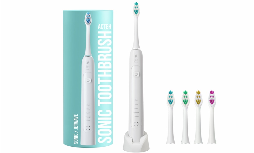 Image 10: Sonic Toothbrush with Auto-Timer, 5 Modes, 48,000 Sonic Vibrations and 4 heads