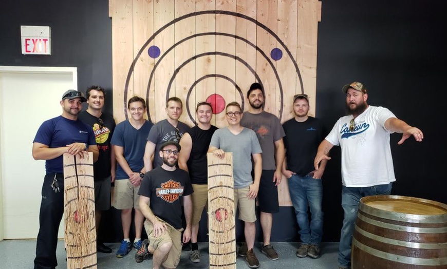 Image 1: Up to 44% Off Axe Throwing at Axeplosion Arlington Heights
