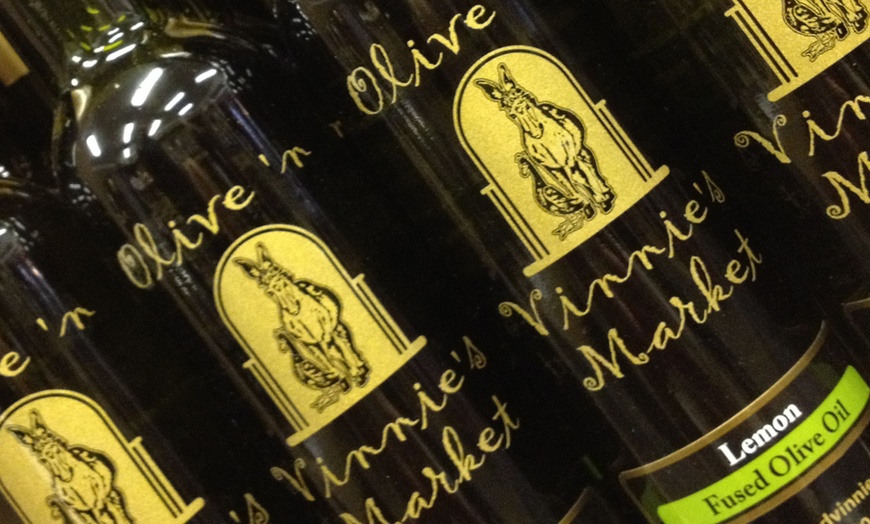 Image 1: 50% Off Pack of Vinegar and Olive Oil at Olive 'n Vinnie's Mar